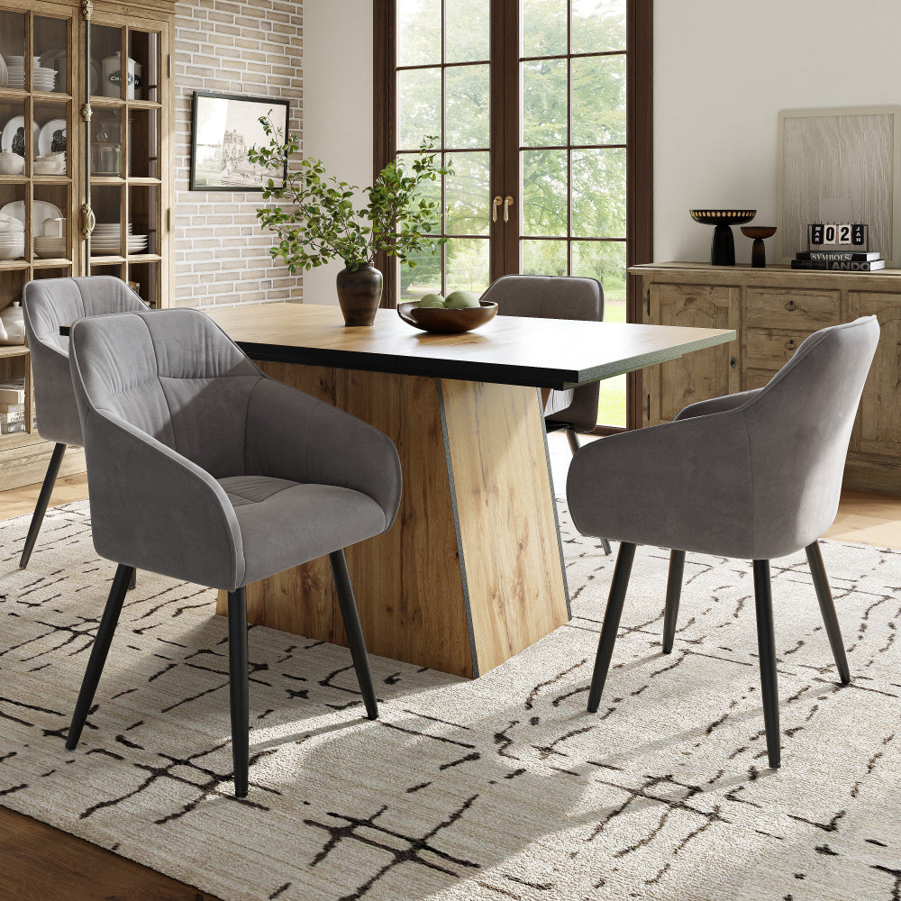 Eettafel – Tafel – Keukentafel – Bistrotafel – Eetkamertafel – MDF Houtlook – 138,5x80x75 cm – Geschikt Voor 4-6 Personen