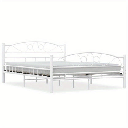 Giroletto Bianco in Metallo 140x200cm - Contemporary White Metal Bed Frame with Elegant Curved Design, Sturdy Metal Frame & Easy Assembly for Bedroom Furniture, Bed Accessories, Modern Bedroom Decor, Minimalist Bed Design, Sl