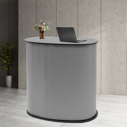 Standtafel – Beurstafel – Presentatietafel – Balie – Receptietafel – Zwart – Compact Formaat 90x90x40 cm – Stevig Hout-Kunststof Material