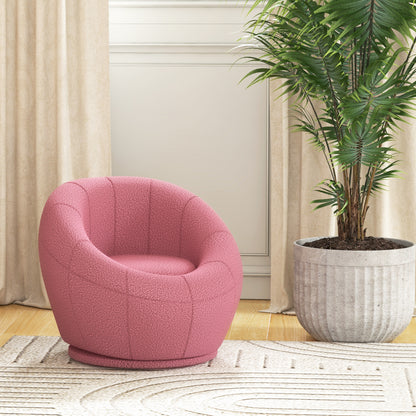 Mini Modern Armchair in Plush with Thick Padding, 60X56X48Cm, Pink
