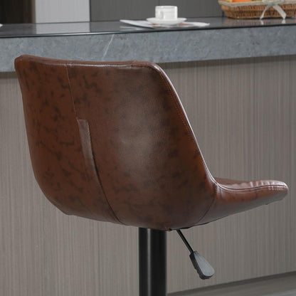 Barstoel – Barkruk – Keukenstoel – Barstoelkruk – Bistrokruk – Verstelbaar in Hoogte – Ergonomisch Design met Zachte Zitting en Rugleuning