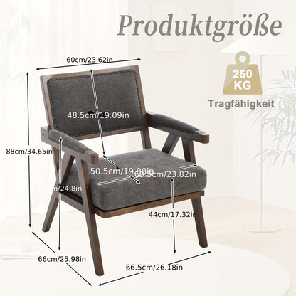 Lounge Chair – Fauteuil – Zitstoel – Armstoel – Relaxstoel – Grijs – Bamboe Frame – Eenvoudige Montage