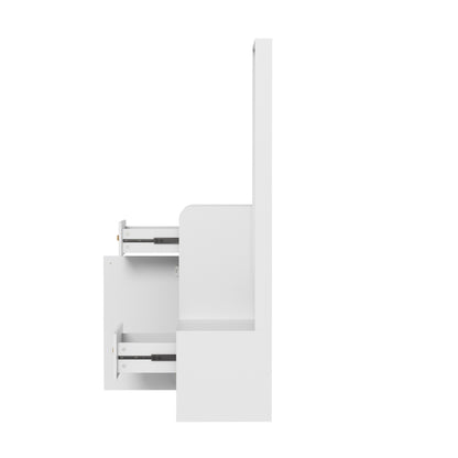 Kledingkast – Garderobekast – Opbergkast – Kleerkast – Garderobe – Compact Wit – Met Spiegeldeur – Met Verstelbare Planken en 2 Lades – Ruimtebesparend Met Stevig Metalen Frame