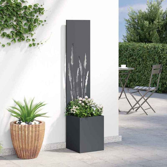 Bloembak – Plantenbak – Bloempot – Tuinbak – Balkonbak – Anthracite – 32x140 cm – Koudgewalst Staal – Weerbestendig