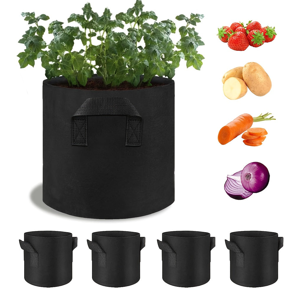 Set van 10 Plantenzakken met Handvatten – Grow Bags Plantenzakken en Plantencontainers – Capaciteit 11–37L