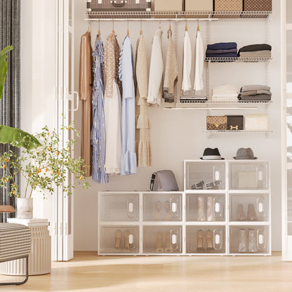 Schoenendozen – Schoenenopberger – Schoenendoos – Schoenendozen Stapelbaar – Schoenendozen Transparant – Set Van 18 – Magnetische Deuren – Ruimtebesparend Design