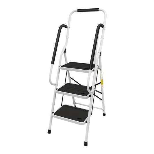3-Traps Ladder – Opvouwbare Ladder – Steigertrap – Trapladder – Opstapladder – Veiligheidshandgreep – Antislip Voeten – Stalen Constructie – Max. Draaggewicht 150 kg