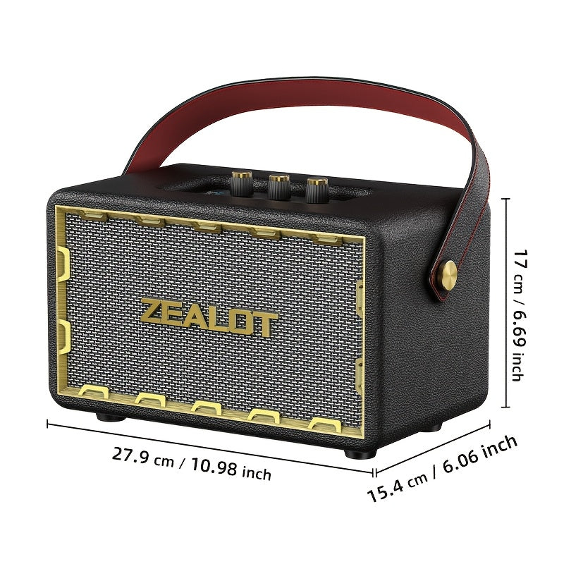 ZEALOT  50W Wireless Speaker System with Dual Pairing, 24000mAh Battery & 36H Playtime, /Type-C Charging, Wireless, Low Latency Gaming Sound, Compatible with TV/Phone/Tablet, Home Theater Stereo Sound System with Dynamic Loud