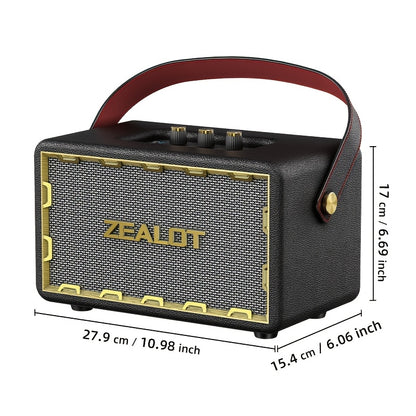 ZEALOT  50W Wireless Speaker System with Dual Pairing, 24000mAh Battery & 36H Playtime, /Type-C Charging, Wireless, Low Latency Gaming Sound, Compatible with TV/Phone/Tablet, Home Theater Stereo Sound System with Dynamic Loud