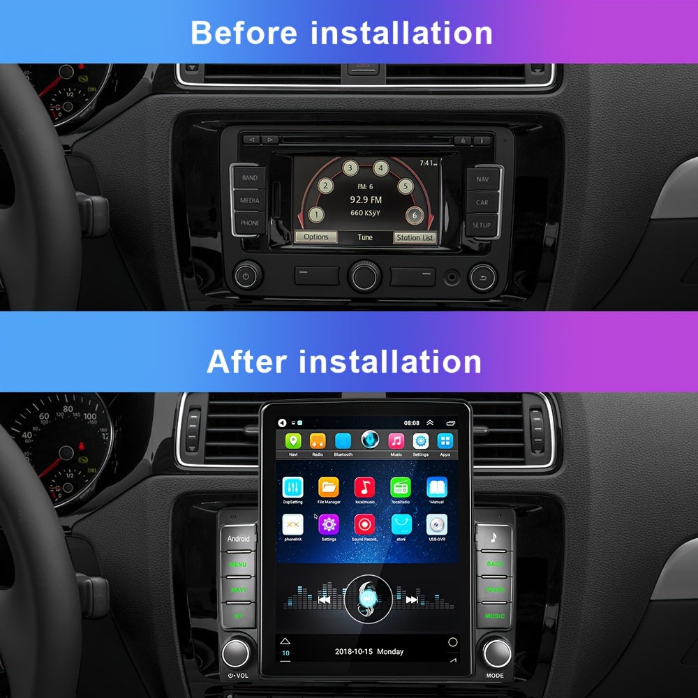 Autoradio – Car Stereo – Multimedia Speler – Auto Radio – 2DIN – 9,5 Inch HD Scherm – Android 10 – Achteruitrijcamera Ondersteuning