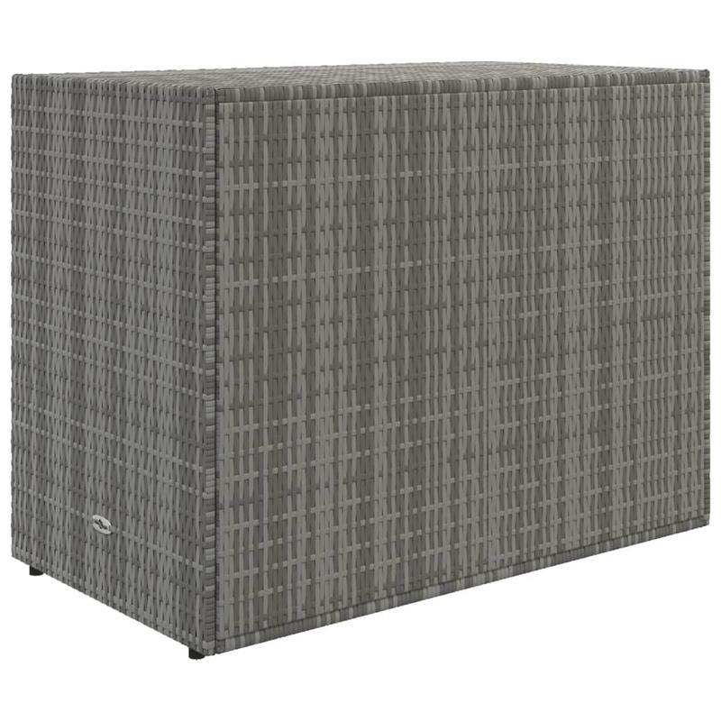 Gartenschrank – Tuinkast – Opbergbox – Buitenbox – Tuinbox – Grijs – 100x55,5x80 cm – Weerbestendig Poly Rattan – Ventilatieopeningen