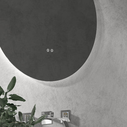Badkamerspiegel – Spiegel – LED Spiegel – Verlichte Spiegel – Ronde Spiegel – Wit – Kleurwisselend LED Licht – Anti-Fog Functie – Ø 60 cm – IP44 Waterbestendig