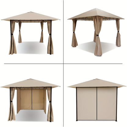 Partytent – Tuinpaviljoen – Tuinfeest Tent – Feesttent – Vouwtent – 3x3 m – Waterafstotend Polyester – Afritsbare Zijpanelen met Rits