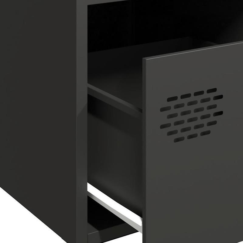 Sideboard 68x39x73.5cm cold-rolled steel black Practical and removable