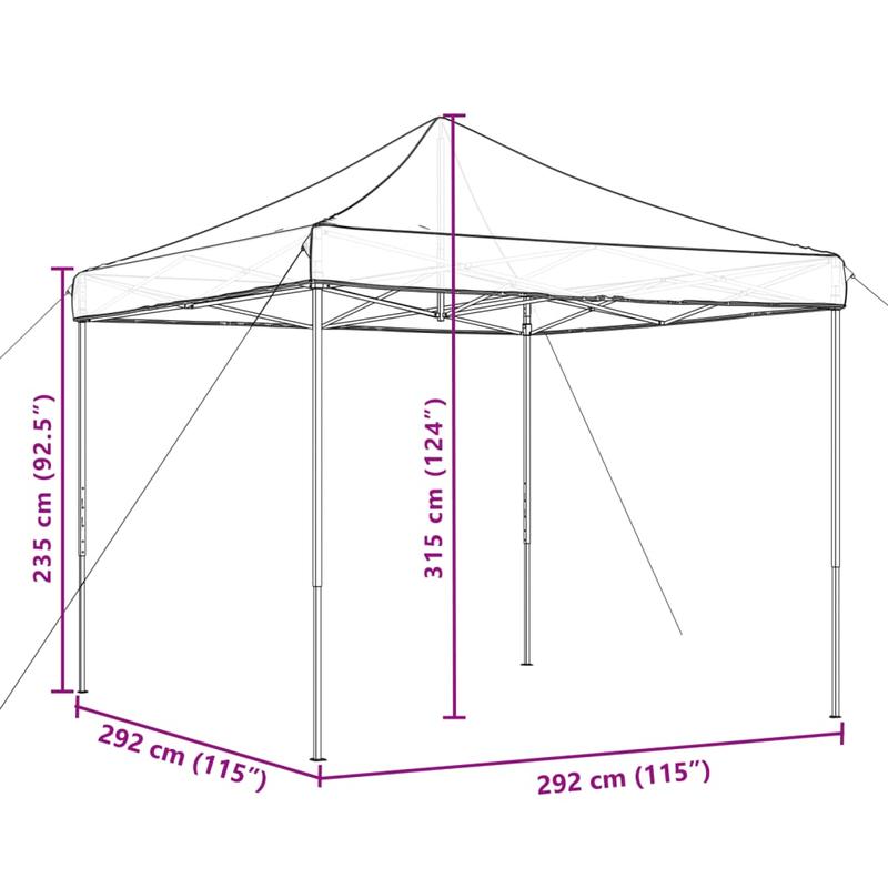 Extra Large Pop-Up Party Tent with Canopy - Instant Setup Event Tent, Heavy-Duty Frame, Zippered Doors - Ideal for Weddings, Birthdays, BBQs, Markets - Easy Storage - Orange & Blue Design (292x292x315cm) - Portable Canopy for