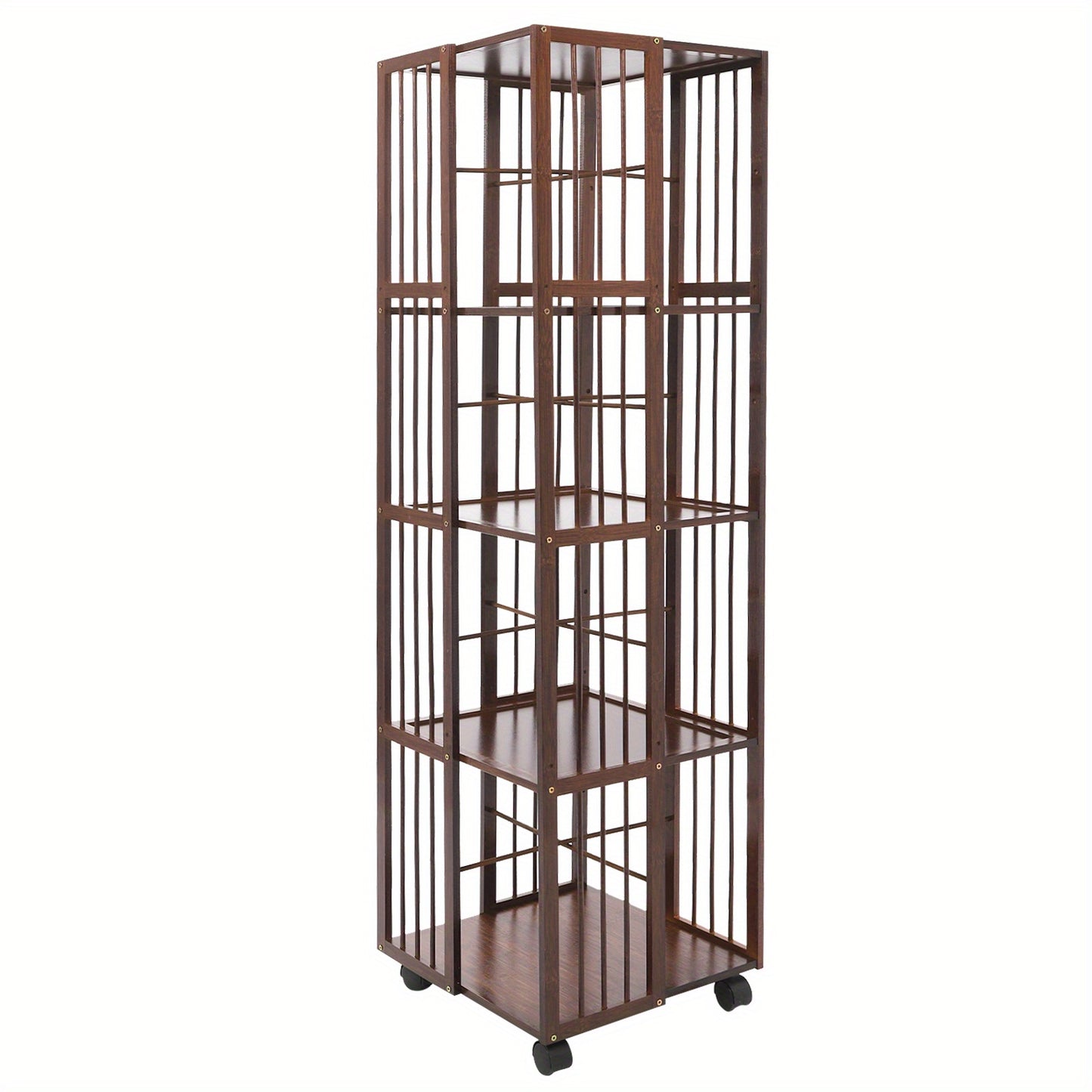 Rotating Bookshelf, 5-Tierd Mobile Bookshelf, Bookshelf with Open Design Shelving, Rotating Shelf, Spacesaving Furniture, Open Shelf, Minimalist Storage, Smooth Rotation, Easy Assembly, Adjustable Shelving, Swivel Bookshelf,