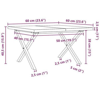 Modern X-Frame Coffee Table - Heavy-Duty Pine Wood & Steel Construction, Lightweight Living Room Center Table, Easy Assembly, Minimalist Industrial Design for Indoor/Outdoor Use - Space-Saving Furniture for Apartments, Houses