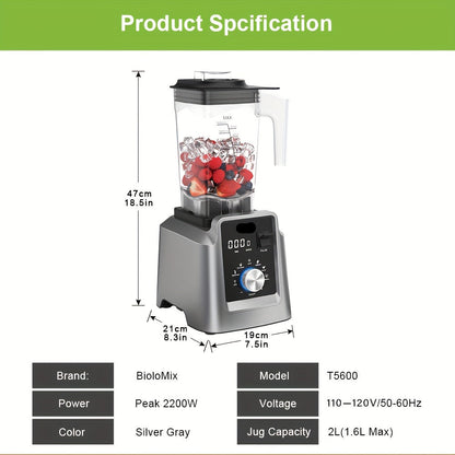 Blender – Keukenmixer – Smoothiemaker – Sapmaker – IJscrusher – 2 Liter Inhoud – Automatische Programma’s