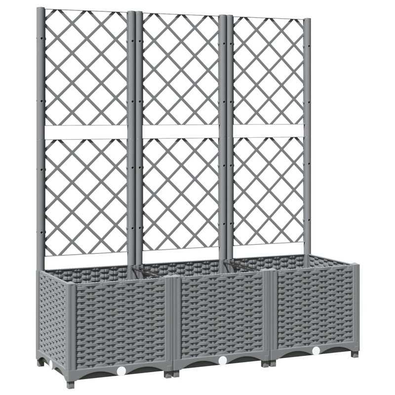 Trellis Plantenbak – Plantenpot – Patio Planter – Raised Garden Bed – Tuinbak – Extra Groot – Weerbestendig PP Materiaal – 120x40x136cm – Lattice Design