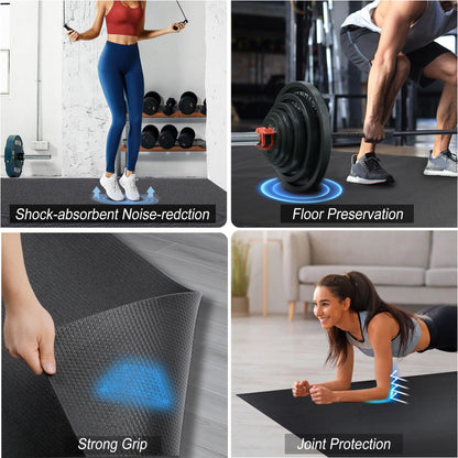 Trainingsmat – Fitnessmat – Oefenmat – Sportmat – Yogamat – Extra Groot 240x180 cm – 7 mm Dikke Duurzame PVC Mat Met Draagriemen En Opbergzakken