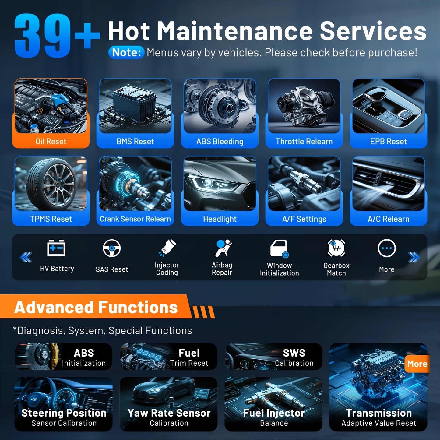 Autodiagnose Scanner – OBD2 Scanner – Diagnosetool – Foutcode Lezer – ECU Code Lezer – Draadloos Gebruik – 36+ Speciale Functies