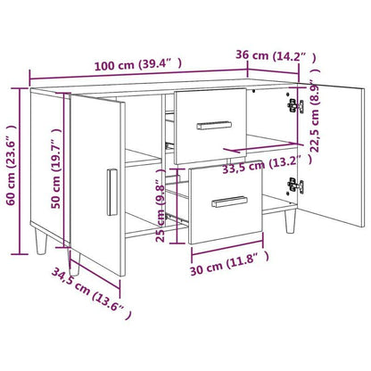 Sideboard 100x36x60cm edited wood wit Removable storage practical