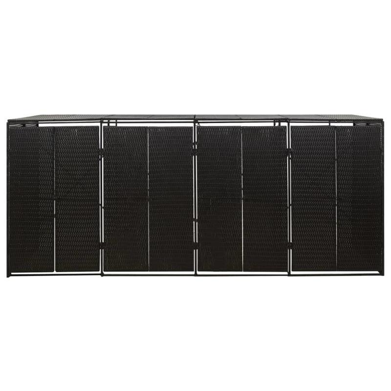 Prullenbakdeksel – Afvalbak Deksel – Vuilnisbak Cover – Afvalbak Hoes – Polyrattan Deksel Nero – Stevig Weerbestendig – Perfecte Pasvorm 274x80x117 cm