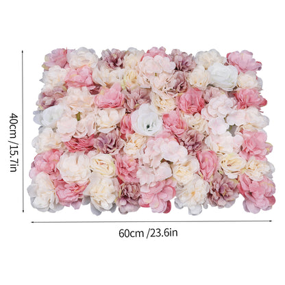 Nep bloemen muurdecoratie – Kunstbloemen wanddecoratie – Bloemenwand panelen – Decoratieve rozen – Kunstbloemen wandpanelen – Set van 12 panelen – Hoogwaardige kunststof en stof – Geschikt voor binnen en buitengebruik