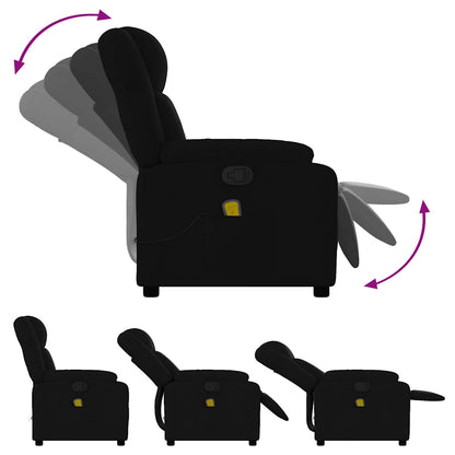 Elektrische Relaxfauteuil – Relaxstoel – Elektrische Loungefauteuil – Massage Fauteuil – Verstelbare Zetel – Zwart – 6 Massagepunten – Elektrische Verstelling Tot 135 Graden
