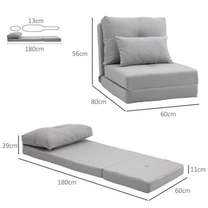 Zitzak – Zitzakstoel – Fauteuil – Loungestoel – Slaapstoel – Verstelbare Rugleuning 105°-180° – Ademend Linnen Met Kussen – Lichtgrijs