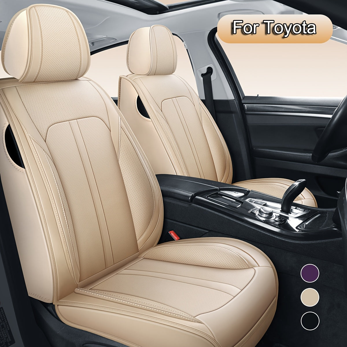 Car Seat Covers Full Set, Fit For Toyota Hybrid Yaris, C-HR, RAV4, Corolla, Urban, Cruiser, Prius, Camry, Universal Car Seat Protectors, Adjustable Vehicle Seat Covers With Easy Installation For All Seasons