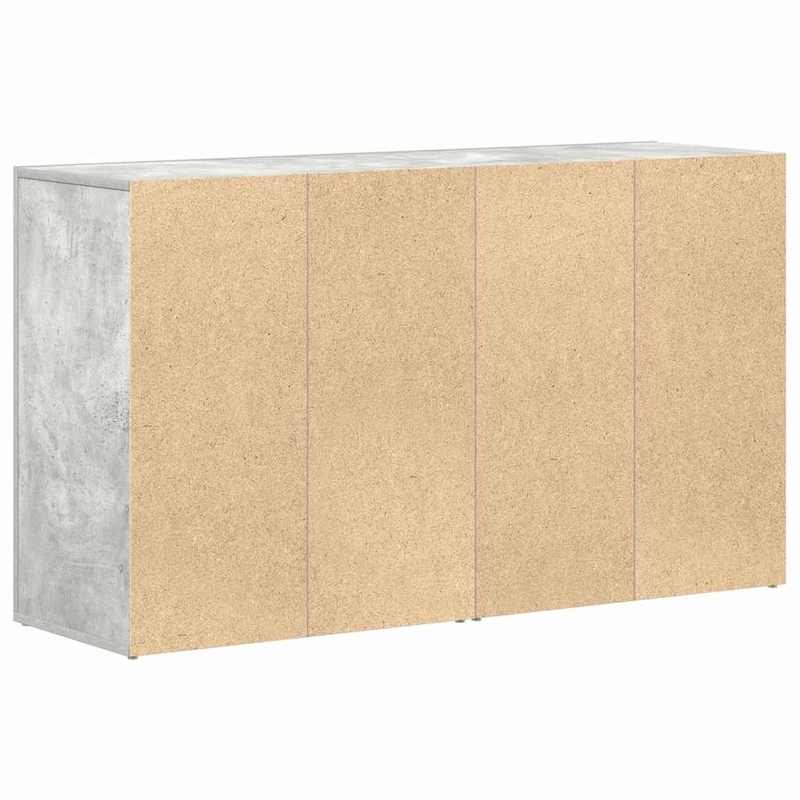 Sidetable – Dressoir – Opbergkast – Wandmeubel – Kastje – Betonlook Grijs – Hardhout – Ruime Lades – Eenvoudige Montage