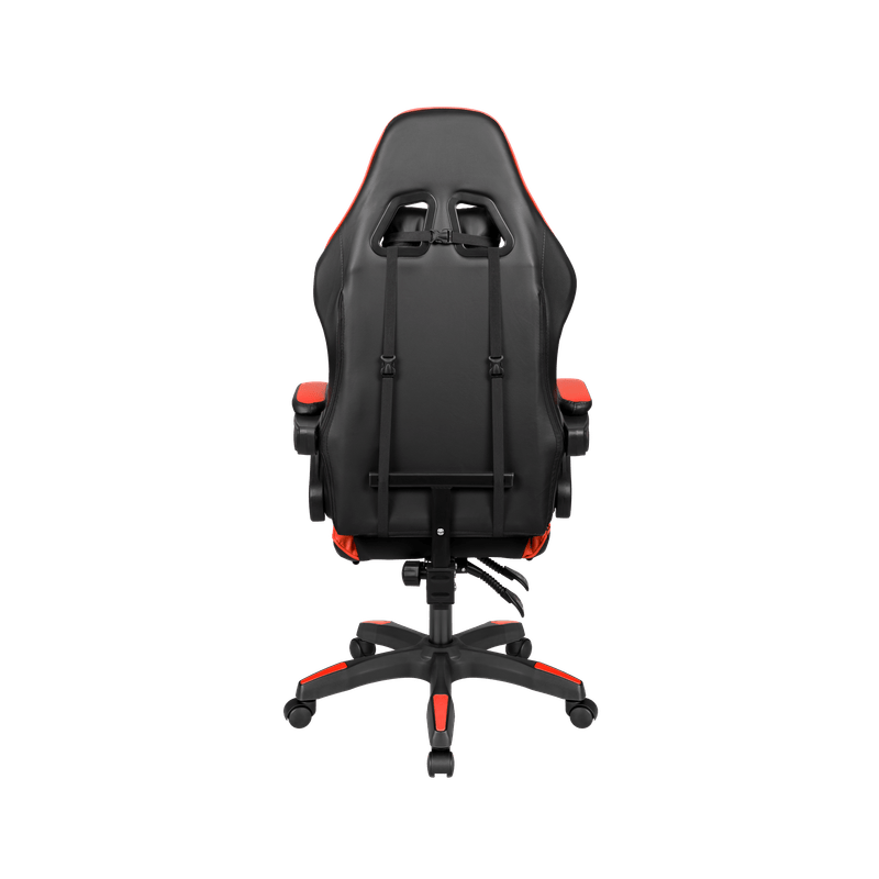 Gamingstoel – Gamestoel – Gaming Chair – Game Stoel – Bureaustoel – Verstelbare Zithoogte – Inklapbare Voetensteun - Zwart/Rood