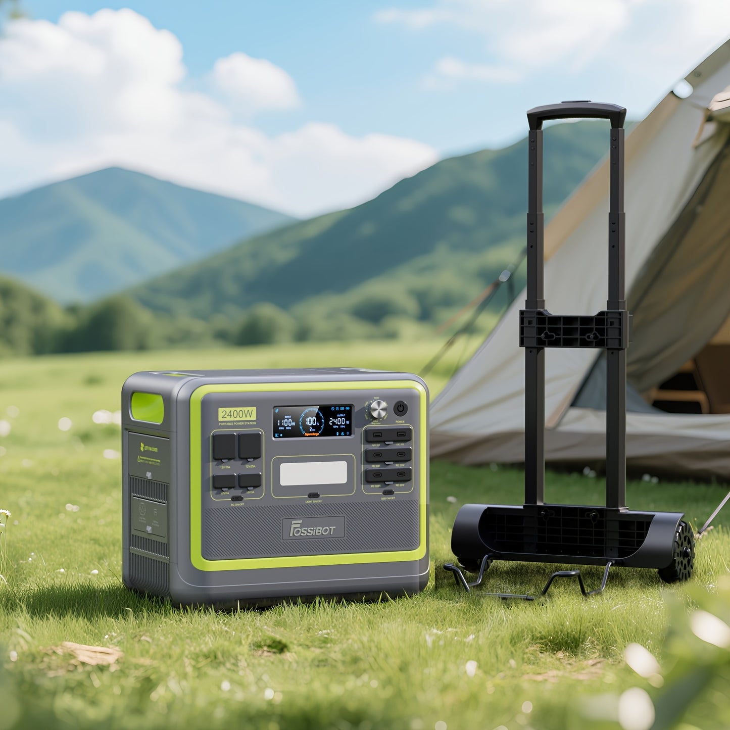 Draagbare Powerstation – Mobiele Generator – Noodstroom – Zonne-accu – 2048Wh Capaciteit – 2400W Output