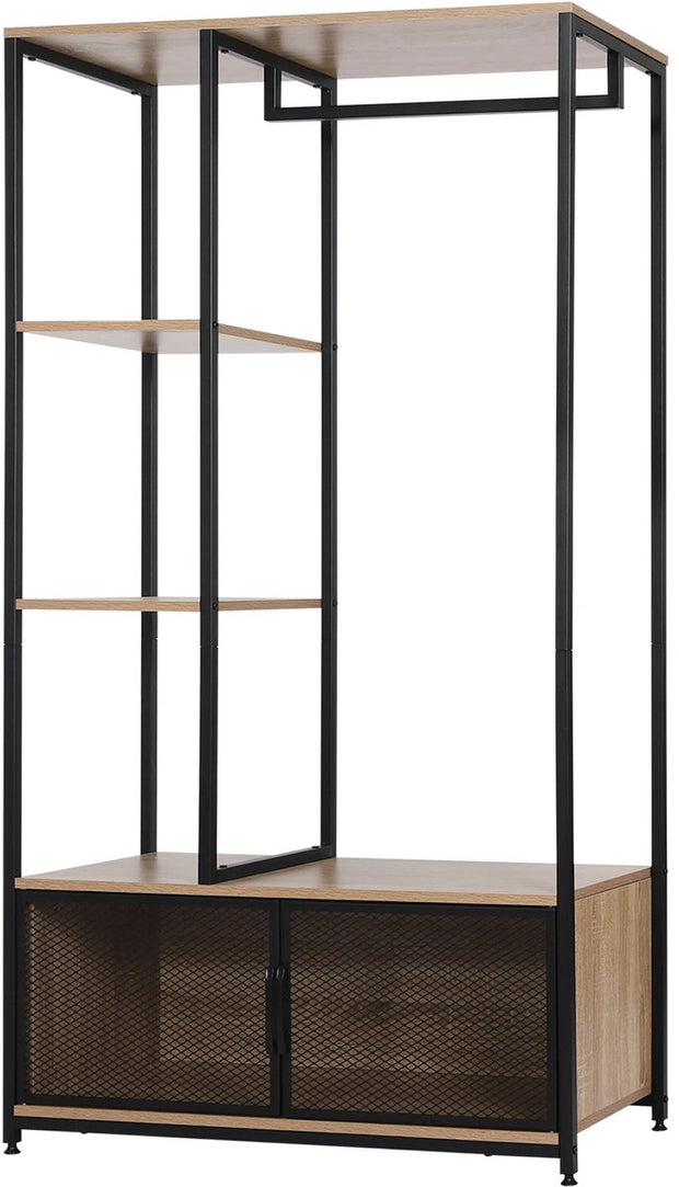 Garderoberek - Kleerhangers - Garderoberek Wand - Garderoberek Organiser - Garderoberek Schoenen - 90 cm x 40 cm x 167 cm - Licht Eiken Zwart