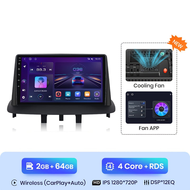 Autoradio 2-DIN – Multimedia Speler – Car Player – Navigatiesysteem – Android Auto – 7 Inch IPS Display – WiFi Draadloos – 2GB RAM 64GB Opslag