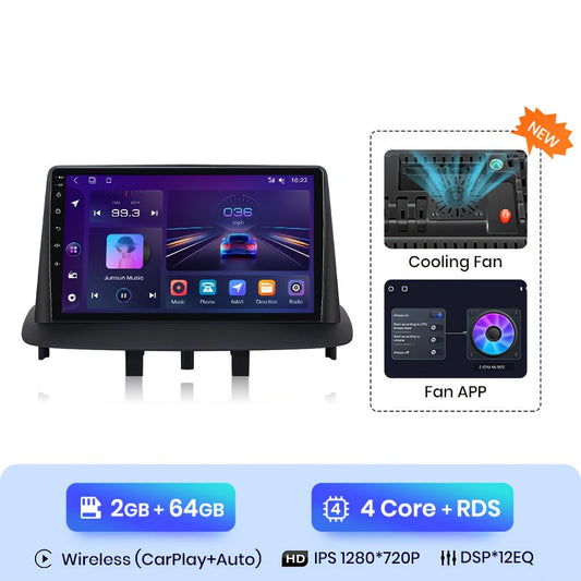 Autoradio 2-DIN – Multimedia Speler – Car Player – Navigatiesysteem – Android Auto – 7 Inch IPS Display – WiFi Draadloos – 2GB RAM 64GB Opslag