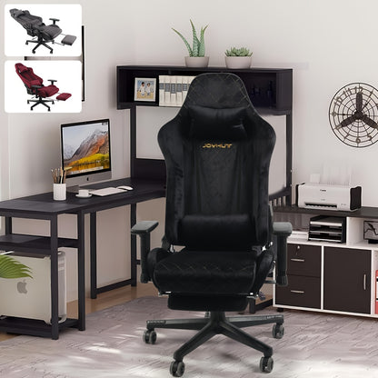 Gamingstoel – Gamestoel – Gaming Chair – Game Stoel – Bureaustoel – Ergonomisch Design – Verstelbare Hoogte 8cm – Met Voetensteun – Vintage Flannel