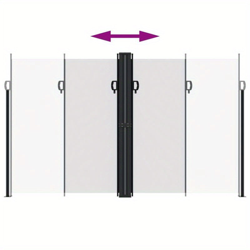 Extra Groot Uittrekbaar Privacy Scherm – Windscherm – Tuinafscheiding – Balkon Scherm – Zonwering – Stevig Metaal Frame – Scheurbestendig Doek – 200x1200 cm – Wit/Zwart
