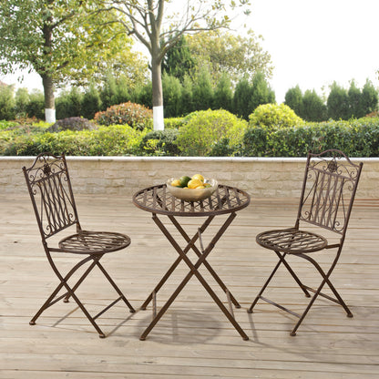 Bistro Set Biella 3pcs Foldable Metal