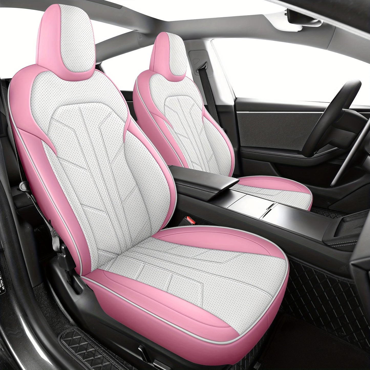 Universele Stoelhoes Auto – Autostoelhoes – Stoelbekleding – Stoelbescherming – Stoelhoez Roze – Memory Foam Comfort – Duurzaam PU Leer