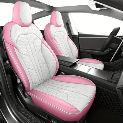 Universele Stoelhoes Auto – Autostoelhoes – Stoelbekleding – Stoelbescherming – Stoelhoez Roze – Memory Foam Comfort – Duurzaam PU Leer