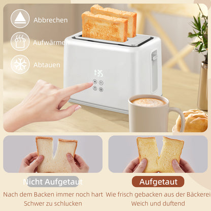 Broodrooster – Toaster – Keukenapparaat – Ontbijttoestel – Tostiapparaat – 7 Bruiningsniveaus – Roestvrijstaal en Kunststof – Snelle Bereiding – Wit