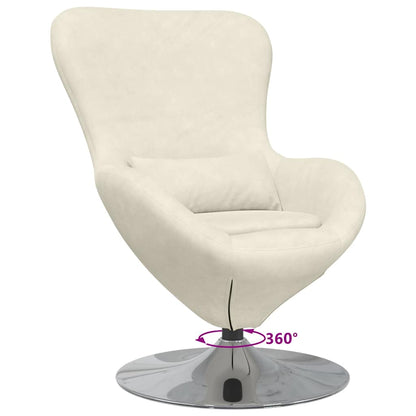 Draaifauteuil – Fauteuil – Lounge stoel – Relaxstoel – Draaiende stoel – Crème kleur zonder voetensteun – Zachte stof – 360 graden draaibaar