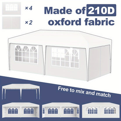 Partytent – Paviljoen – Easy-up Tent – Vouwtent – Overkapping – 3x6 m – Waterdicht – Met Zijwanden – Wit