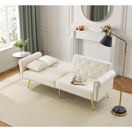 This Modern Velvet Two-Person Sofa Bed Comes with a Backrest That Can Be Adjusted to Three Different Positions. Its Chic Design Not Only Provides Sleeping Options But Also Maximizes Space And Supports a Strong Weight Limit, M