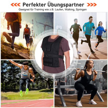 Gewichtsvest – Weight Vest – Verstelbaar Trainingsvest – Hardloopvest – Gewichtsvest Met Uitneembare Gewichten – 15/20/30 kg – Duurzaam Ijzer En Comfortabele Verstelbare Bandsluiting