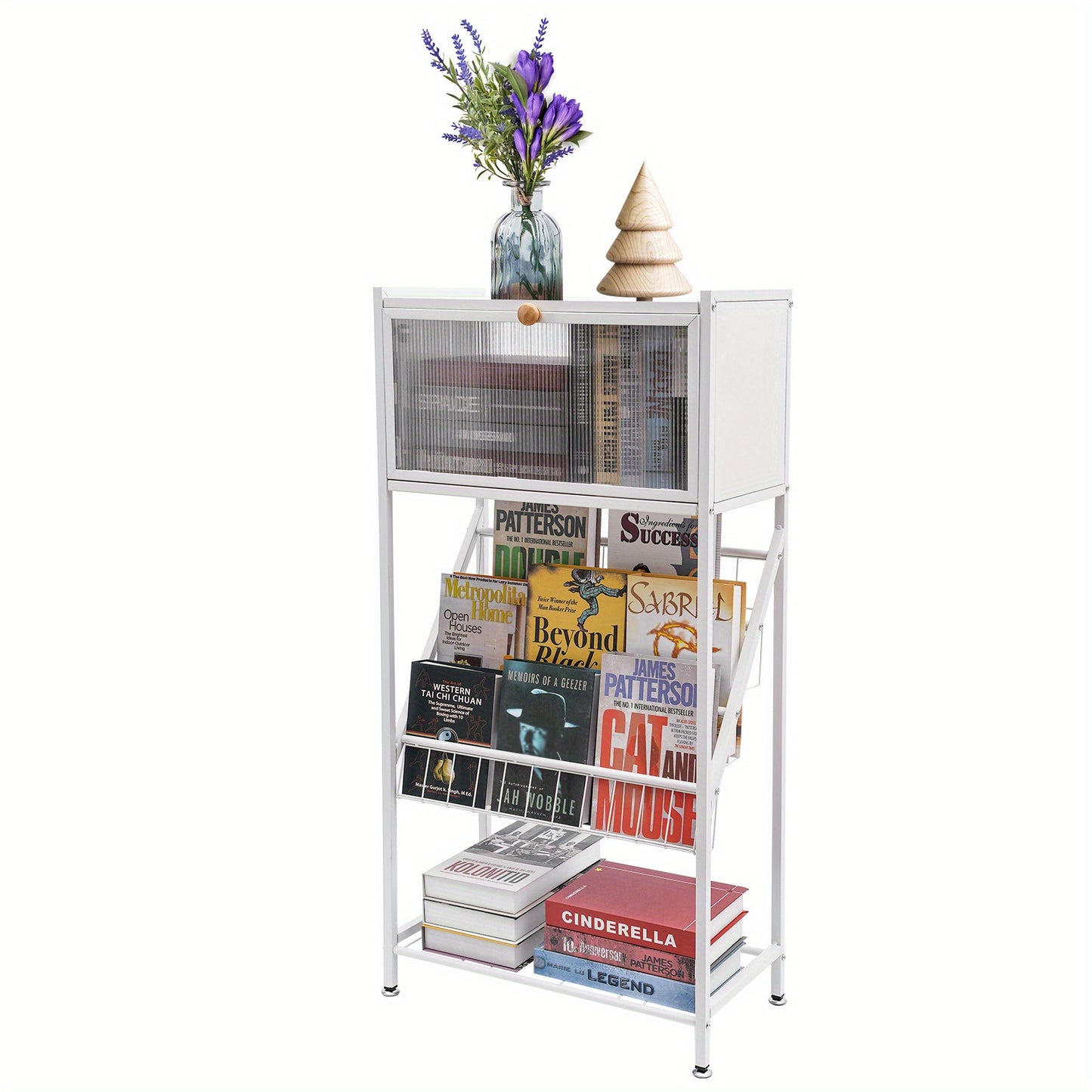 Boekenkast – Boekenrek – Opbergkast – Vakkenkast – Stellingkast – Compact 55x28x120 cm – Hoogwaardig Houten Materiaal