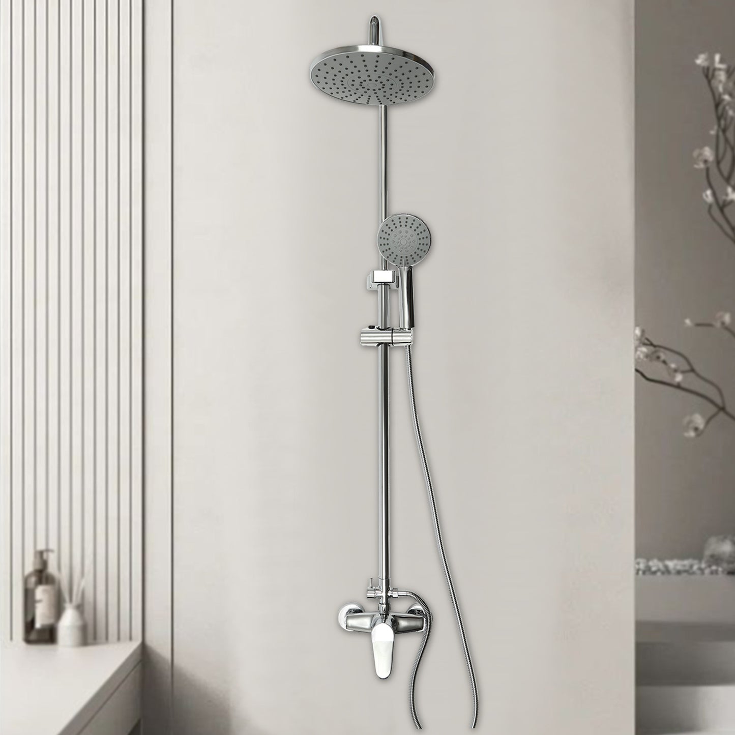 Doucheset – Douchegarnituur – Regendouche – Handdouche – Glijstang – Moderne Koperafwerking – 360° Draaibare Hoofddouche 20 cm
