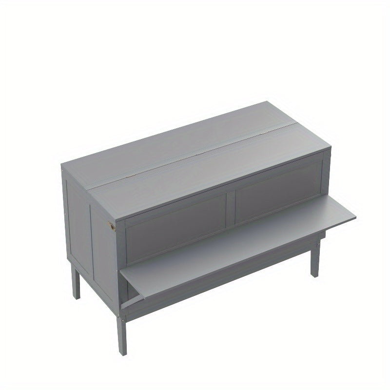 Opklapbed Metaal – Wandbed – Space-Saving Bed – Foldaway Bed – Opklapbed Met Kast – Stevig Metalen Frame – Inclusief Verticale Opbergkast (140x200 cm)